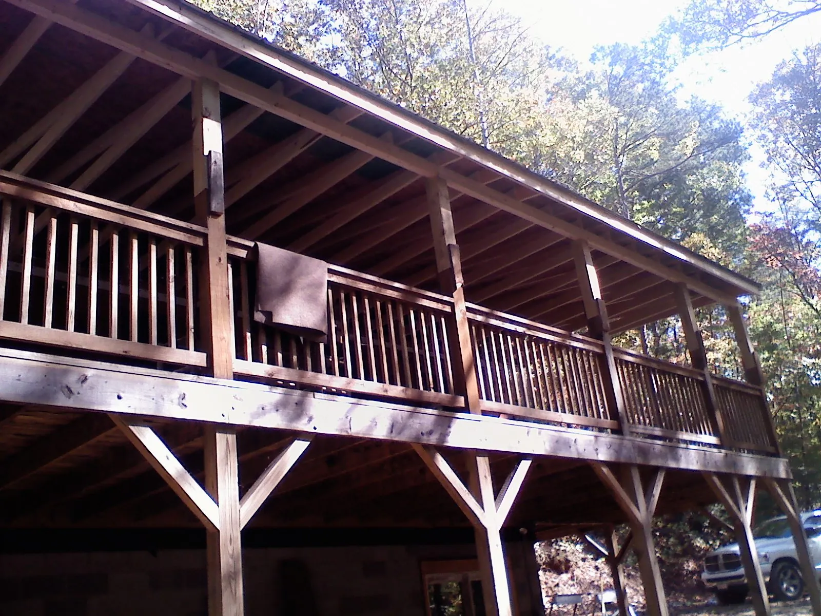 Timber framing under a new elevated porch and deck — Roof Leak Repair in Butler by Roofing Brothers